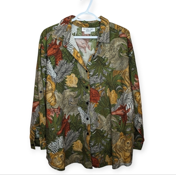 Animal Print Button-Up Shirt - Picture 1 of 7